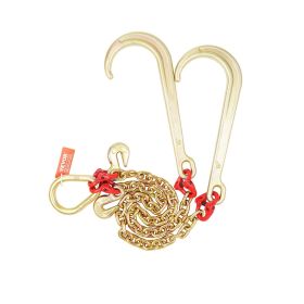 VEVOR G80 V Bridle Chain, 5/16" x 2' Towing Chain Bridle with 15" J Hooks and Grab Hooks