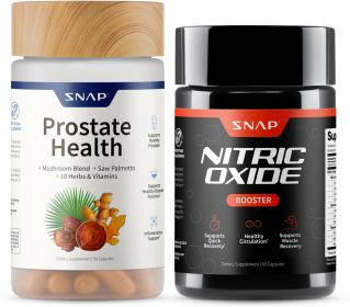 Male Prostate Health and Nitric Oxide Supplement Combination Pack, containing 90 + 60 vegetarian capsules (1-month supply)
