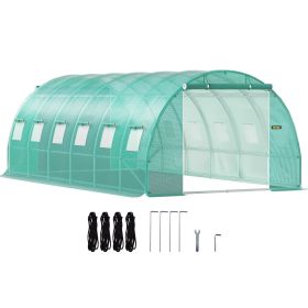 VEVOR Walk-in Tunnel Greenhouse, 20 x 10 x 7 ft Portable Plant Hot House with Galvanized Steel Hoops, 3 Top Beams, Diagonal Poles